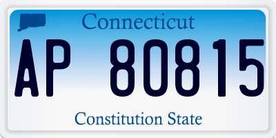 CT license plate AP80815