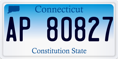 CT license plate AP80827