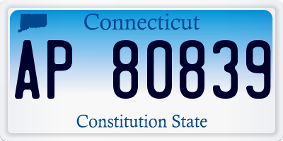 CT license plate AP80839