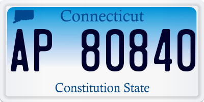 CT license plate AP80840