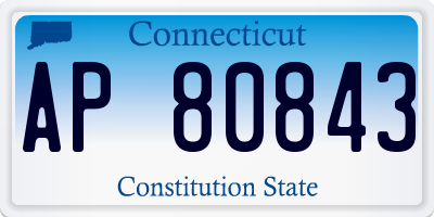 CT license plate AP80843