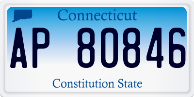 CT license plate AP80846