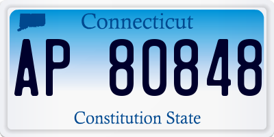 CT license plate AP80848