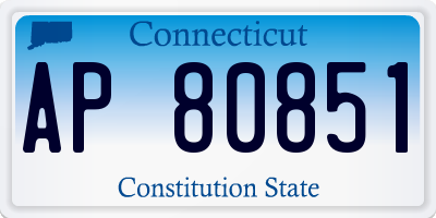 CT license plate AP80851