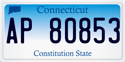 CT license plate AP80853