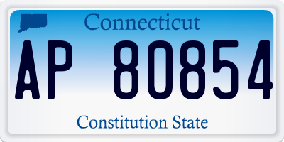 CT license plate AP80854