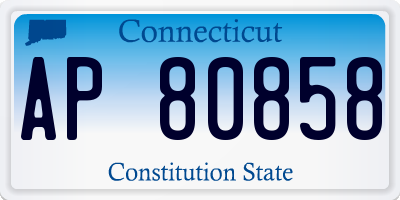 CT license plate AP80858