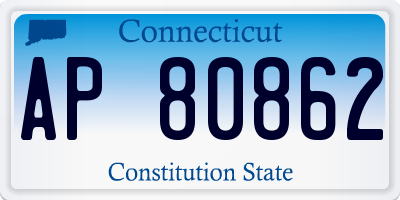 CT license plate AP80862