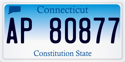 CT license plate AP80877