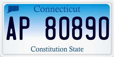 CT license plate AP80890