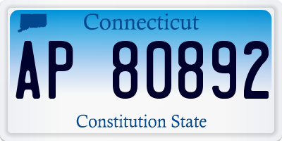 CT license plate AP80892