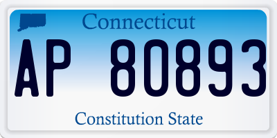 CT license plate AP80893