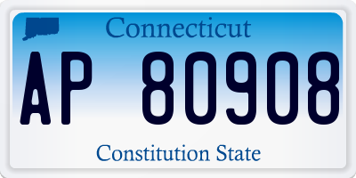 CT license plate AP80908