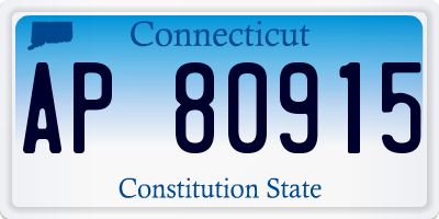 CT license plate AP80915