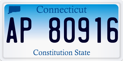 CT license plate AP80916