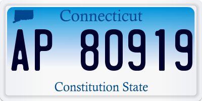 CT license plate AP80919