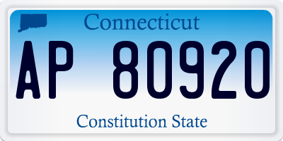 CT license plate AP80920