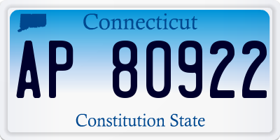 CT license plate AP80922