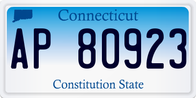 CT license plate AP80923