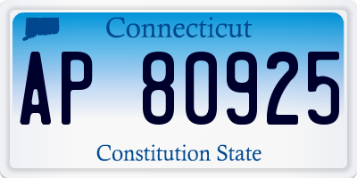 CT license plate AP80925