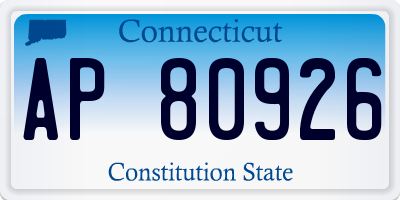 CT license plate AP80926