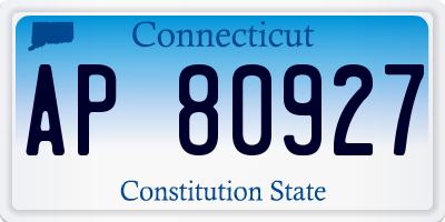 CT license plate AP80927