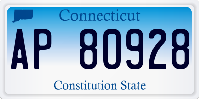 CT license plate AP80928