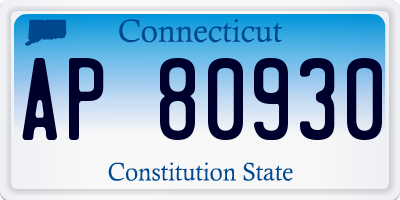 CT license plate AP80930