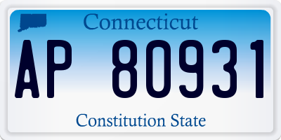 CT license plate AP80931