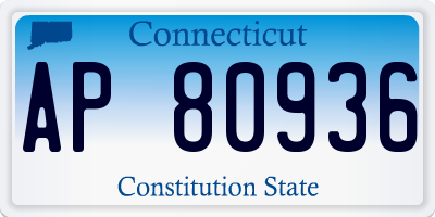 CT license plate AP80936