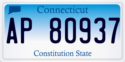 CT license plate AP80937