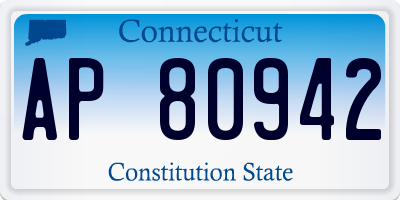 CT license plate AP80942