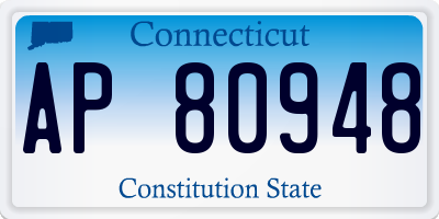 CT license plate AP80948