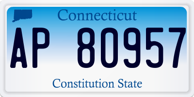 CT license plate AP80957