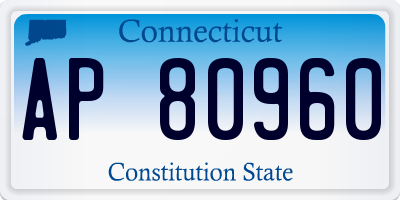 CT license plate AP80960