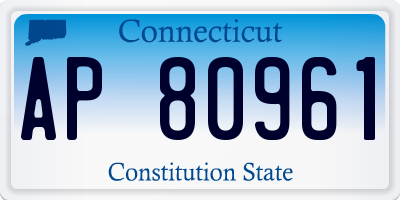 CT license plate AP80961