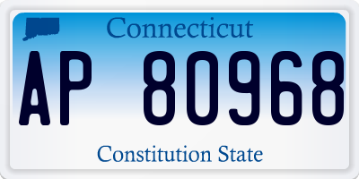 CT license plate AP80968