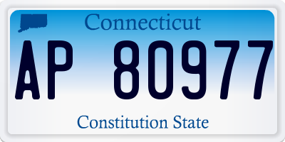 CT license plate AP80977