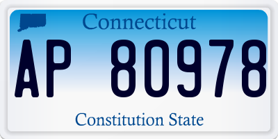 CT license plate AP80978