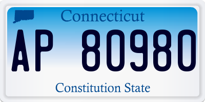 CT license plate AP80980