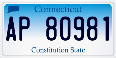 CT license plate AP80981