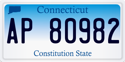 CT license plate AP80982