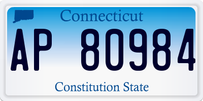 CT license plate AP80984