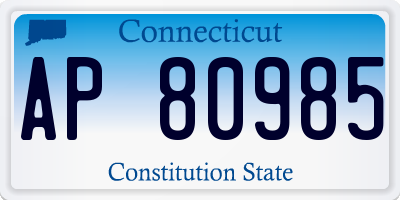 CT license plate AP80985