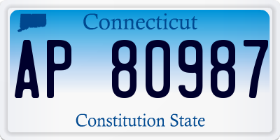 CT license plate AP80987