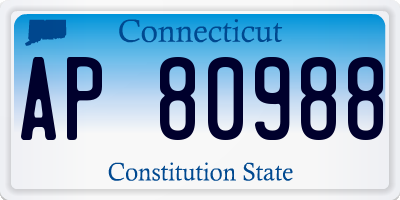 CT license plate AP80988