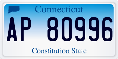 CT license plate AP80996