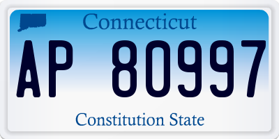 CT license plate AP80997