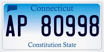 CT license plate AP80998