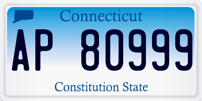 CT license plate AP80999